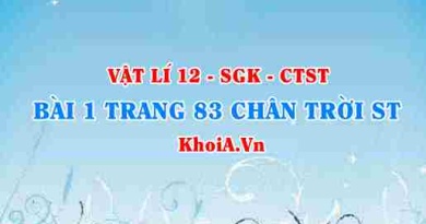 Bài 1 trang 83 Vật lí 12 Chân trời Sáng tạo